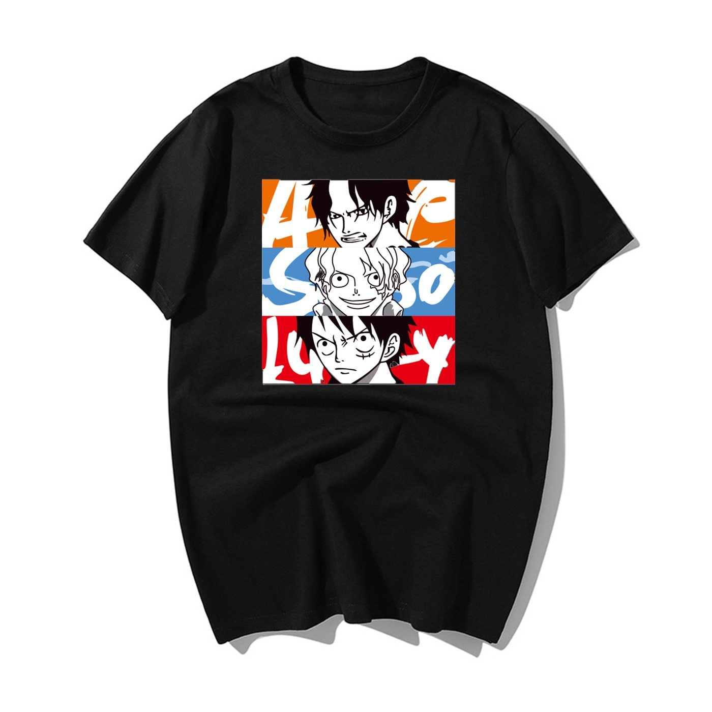 One Piece Ace Sabo Luffy T-Shirt ANM0608 Red / S Official One Piece Merch