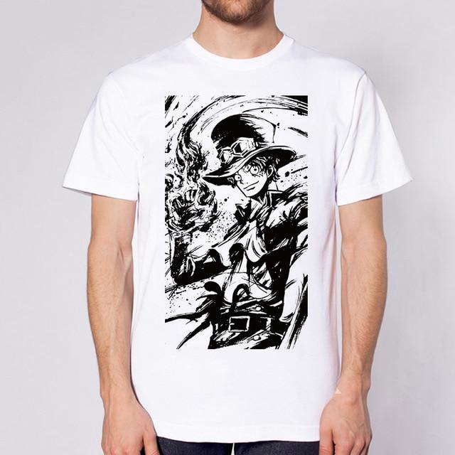 One Piece Black & White Sabo T-Shirt ANM0608 S Official One Piece Merch