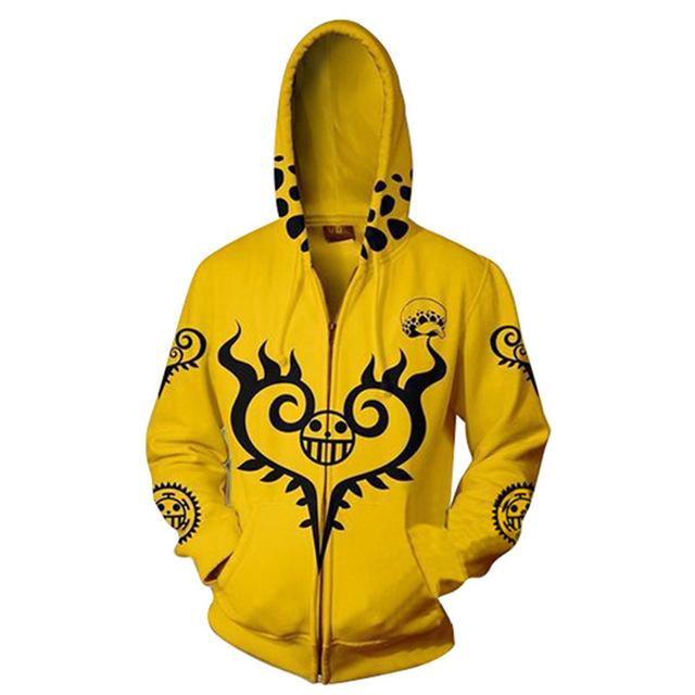 One Piece Yellow Surgeon of Death Zip Hoodie ANM0608 S Official One Piece Merch