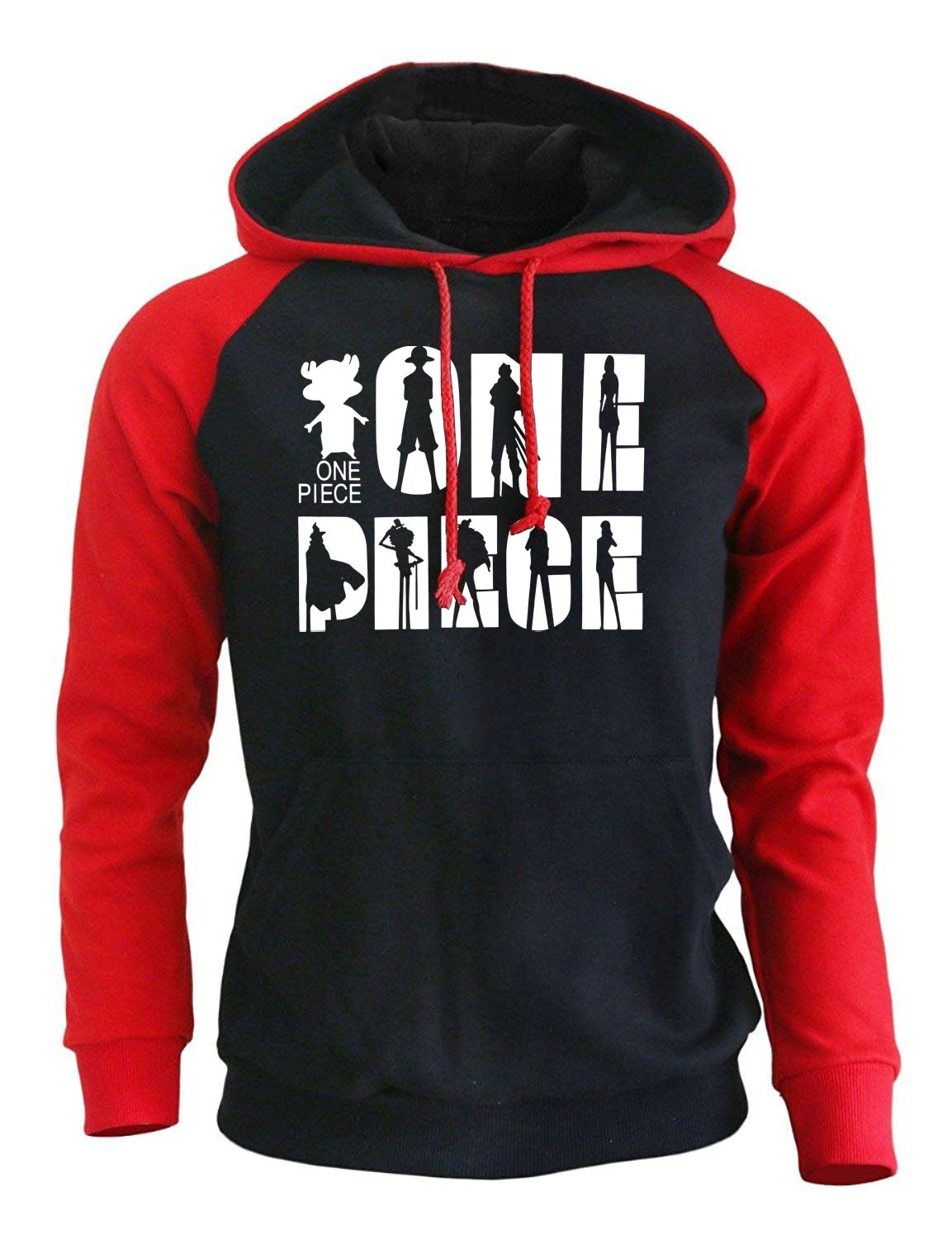 Straw Hats Hoodie MNK1108 rouge noir / S Official One Piece Merch