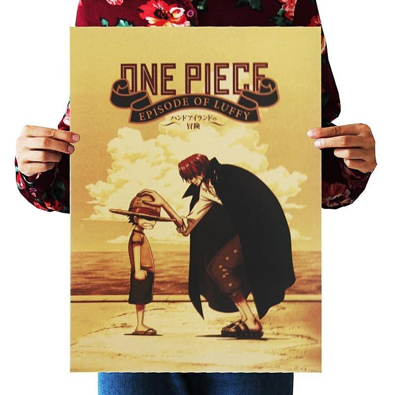 Affiche de film classique One Piece Monkey D. Luffy et Red Haired Shanks ANM0608 Titre par défaut Merch officiel One Piece